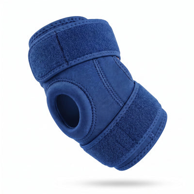 Blått justerbart kompressionsstöd för armbågen, produktbild