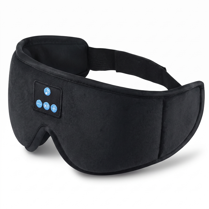 Svart Bluetooth-sovmask med 3D-formade ögonkupor