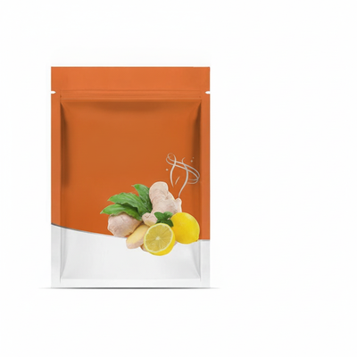 Foot patch pouch with stacked patches on white background