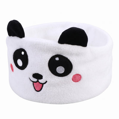 Valkoinen panda-aiheinen lasten fleeceunipanta edestä