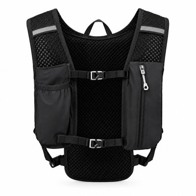 Ryggsida med mesh, bröstspännen och sidofack