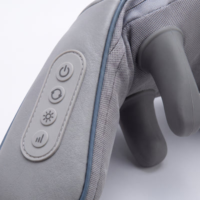 Close-up of control buttons and kneading massage nodes